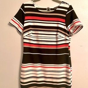 Plus Sized Striped Midi Career Dress